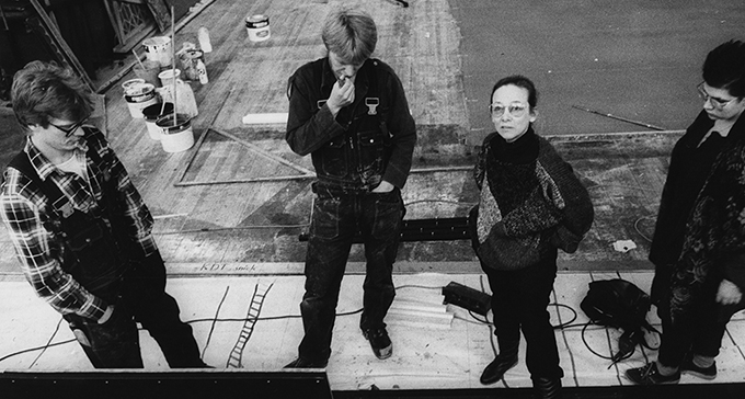 Gunilla Palmstierna-Weiss under arbetet med Kung Lear, Dramaten 1984. Foto Beata Bergström